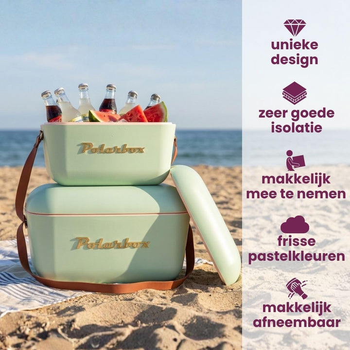 Polarbox 12 Liter Classic Kühlbox Oliv - Grün | Eisbox für Strand, Picknick & Party | Umwandelbarer