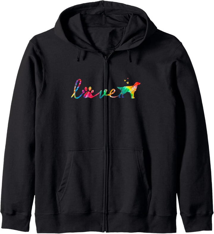 Love Gordon Setter Tie Dye Paw Mama Papa Kapuzenjacke