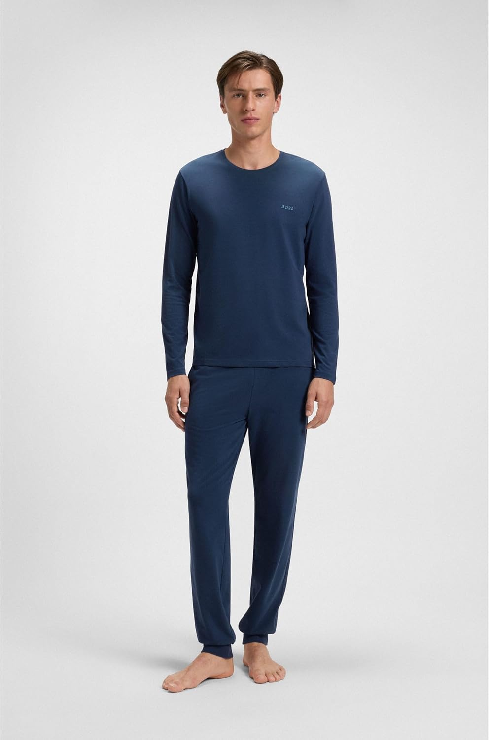 BOSS Herren Mix&Match Ls-Shirt R 10259900 Loungew_Longsleeve S Open Blue, S Open Blue