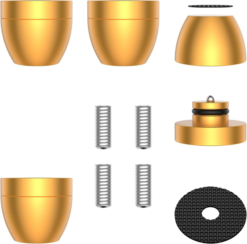 Tertullus 4 Stück Lautsprecher Füsse Aluminium Füsse Shock Absorber Schwingungsdämpfer für Lautsprec
