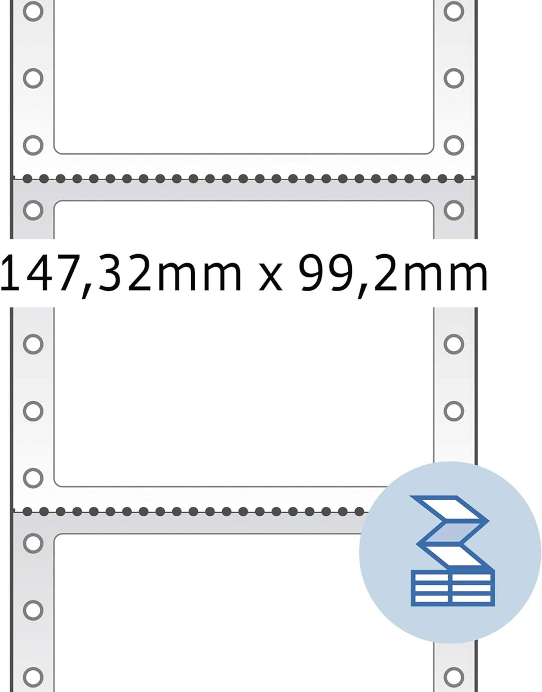 HERMA 8072 Computeretiketten endlos perforiert, 147,32 x 99,2 mm, 1-bahnig, 1000 Aufkleber, selbstkl