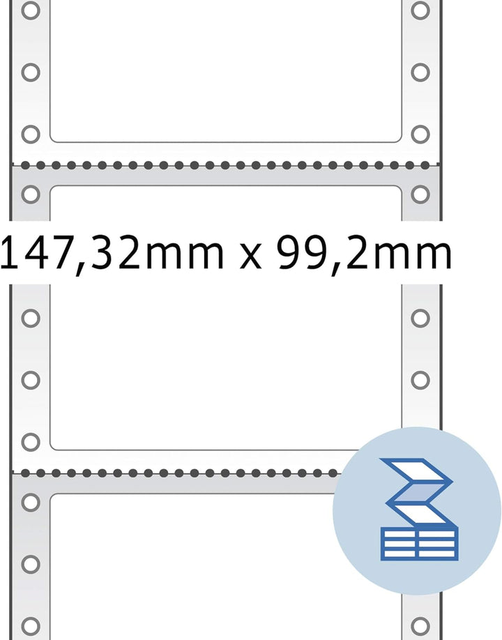 HERMA 8072 Computeretiketten endlos perforiert, 147,32 x 99,2 mm, 1-bahnig, 1000 Aufkleber, selbstkl
