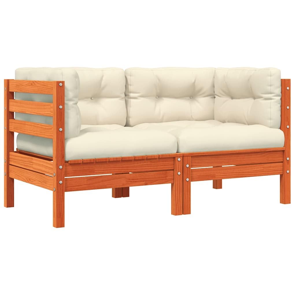 vidaXL Garten Ecksofa mit Kissen 2 STK., Sofa für Garten Terrasse, Gartensofa mit Latten-Design, Gar