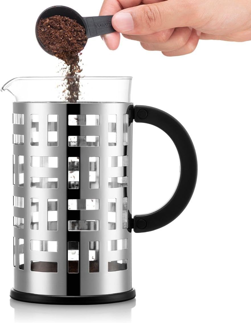 Bodum EILEEN Kaffeebereiter (French Press System, Permanent Filter aus Edelstahl, 1,0 liters) glänze
