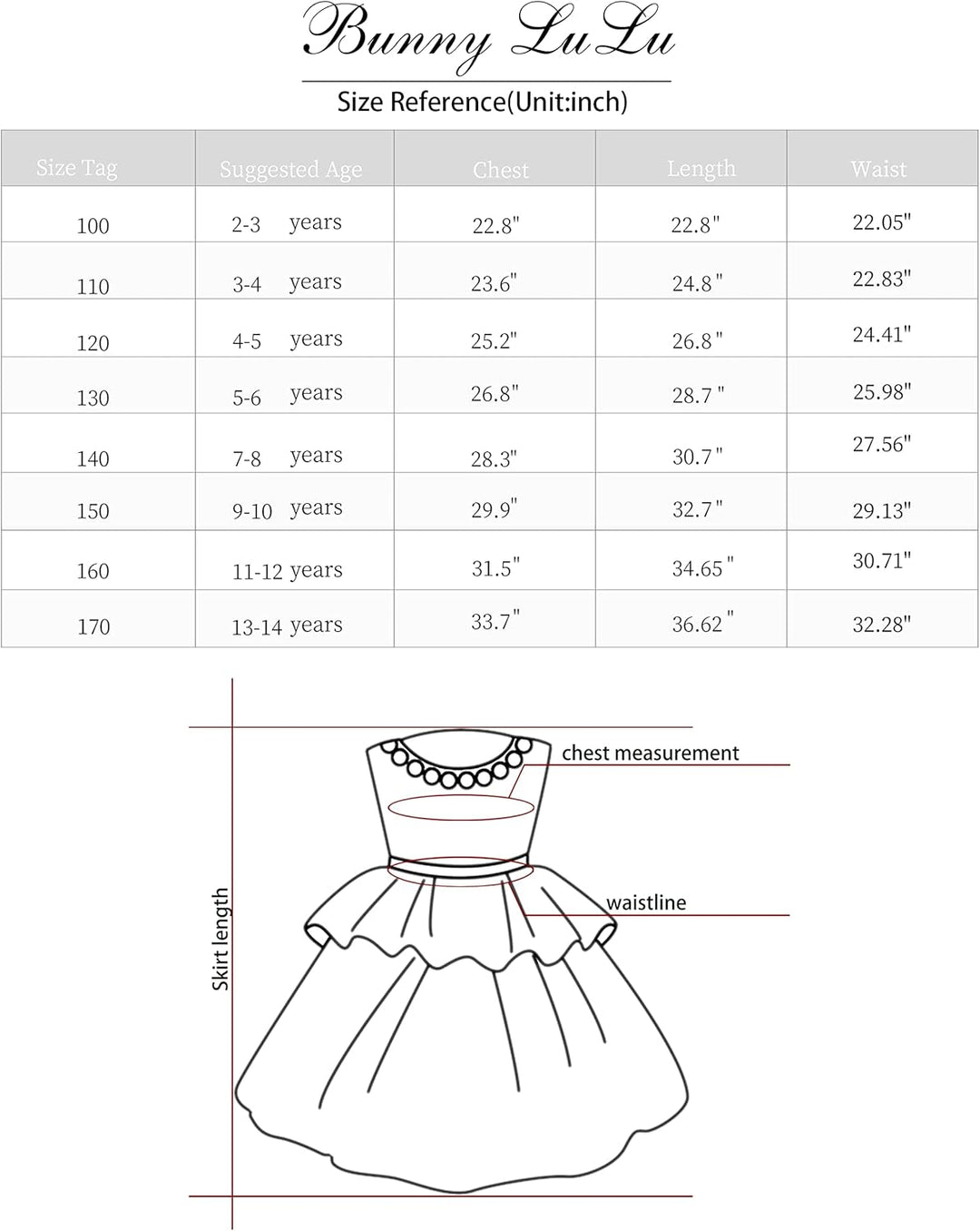 BUNNY LULU Mädchen Kleid mit schräger Schulter, Brautjungfer, Hochzeit, Prinzessin, Kinder, Schleife