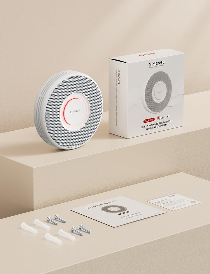 X-Sense Smarter Rauchmelder WLAN mit Sprachausgabe und 17 Standorten, Feuermelder, Rauchmelder verne