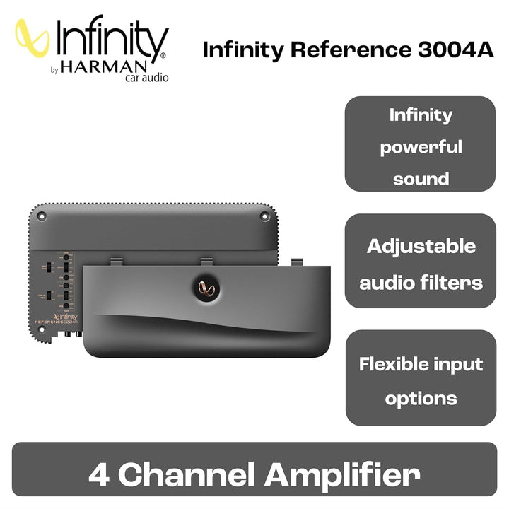 Infinity Referenz 3004A || Hohe Leistung || Auto 4-Kanal-Verstärker || 75 Watt RMS x 4 Klasse H Vers