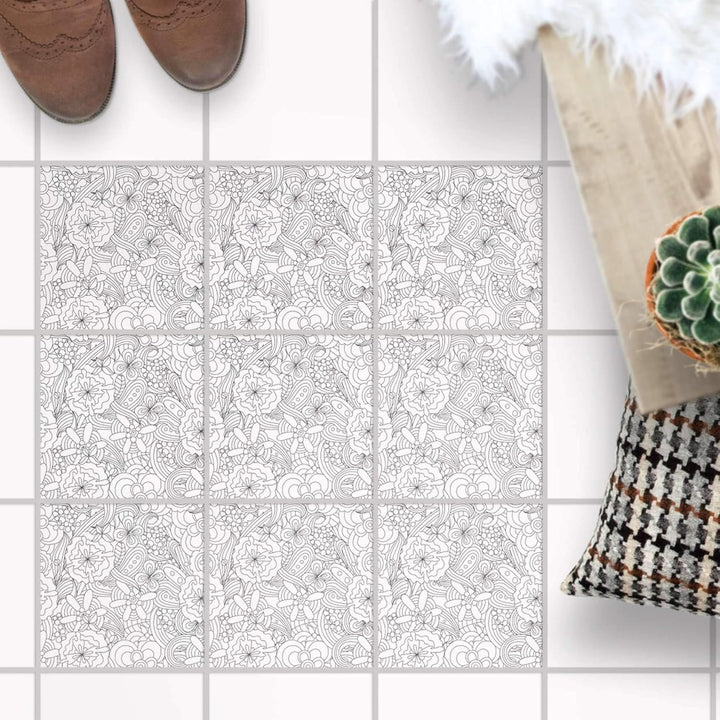 Fliesensticker für - [ Boden Fliesen ] - Aufkleber Folie Sticker für Fliesen Boden - Küche oder Bad