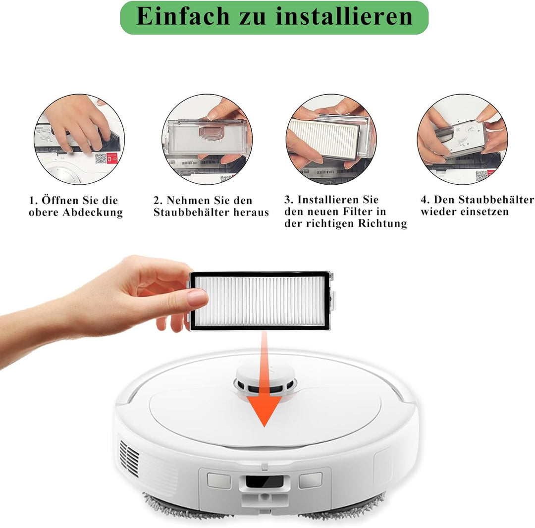 HEPA-Filter kompatibel mit Roborock Qrevo Master/Qrevo Slim/Saros Z70 Saugroboter, nicht für Roboroc