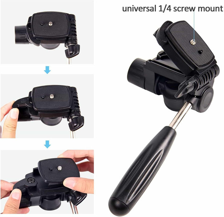 MOJOGEAR 179 cm 3-in-1-Stativ: Tripod, Einbeinstativ und horizontaler Arm für Top-Aufnahmen – mit Te
