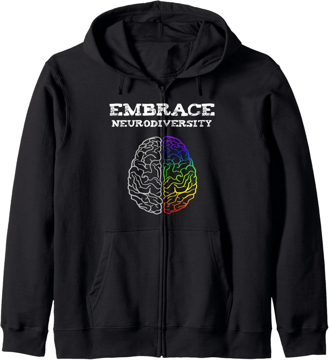 Embrace Neurodiversity Autismus ADHS ASD Rainbow Brain Kapuzenjacke