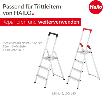 Hailo Leiter-Fuss-Set - Ersatzfüsse für Hailo Trittleitern wie L20, L40, L50 und L60-35 x 20 mm Holm
