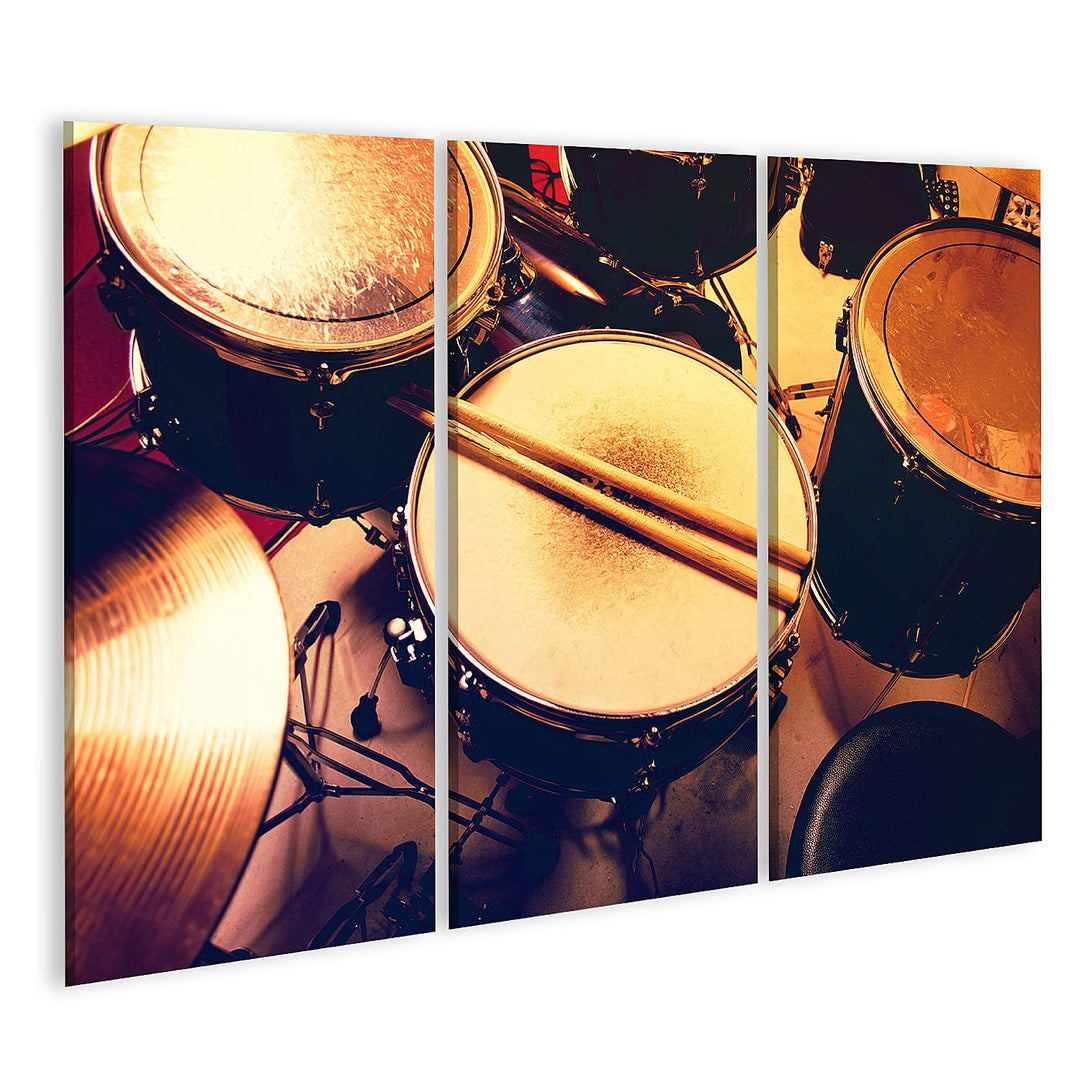 islandburner Bild auf Leinwand Schlagzeug Drumsticks Kinderzimmer Jugendzimmer Studio Musikschule Bi