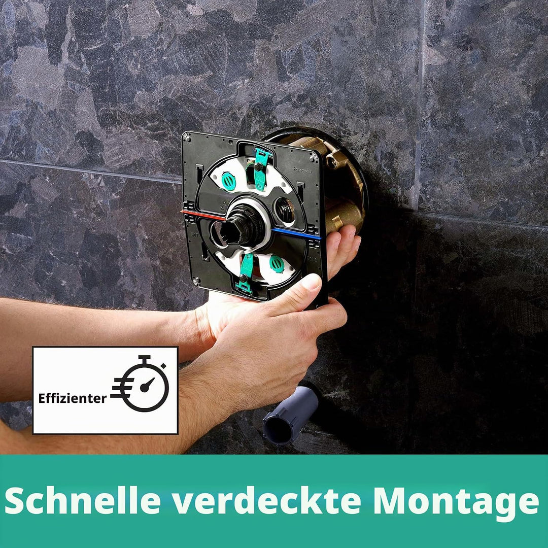 hansgrohe DuoTurn E - Duscharmatur Unterputz für 1 Verbraucher, Mischbatterie Dusche eckig, Einhebel