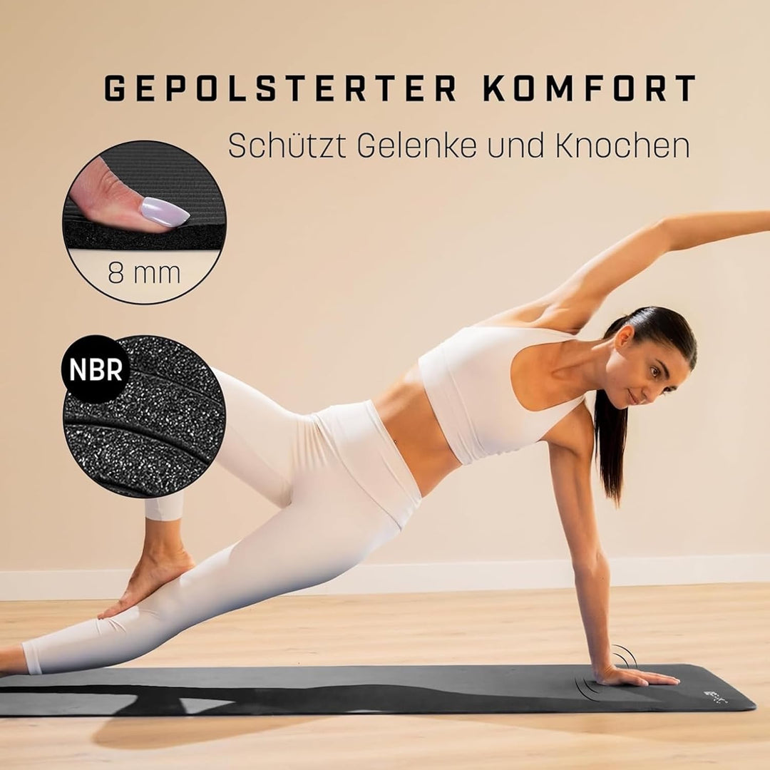 KG Physio Yogamatte Rutschfest und Gepolstert - Yoga Matte mit Tragegurt, Fitnessmatte, Turnmatte, S