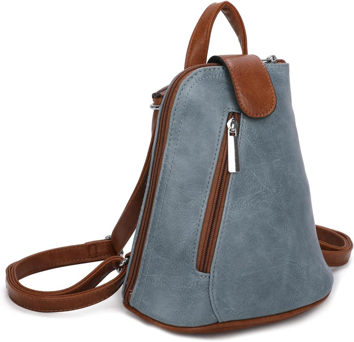 Damen Rucksack Schultertasche Umhängetasche BackPack Handtasche Crossover Crossbody Henkeltasche Rei