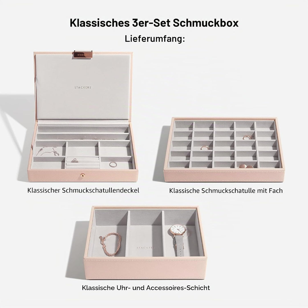 Stackers Blush Klassisch Schmuckschatulle - 3 Blush Pink, Blush Pink