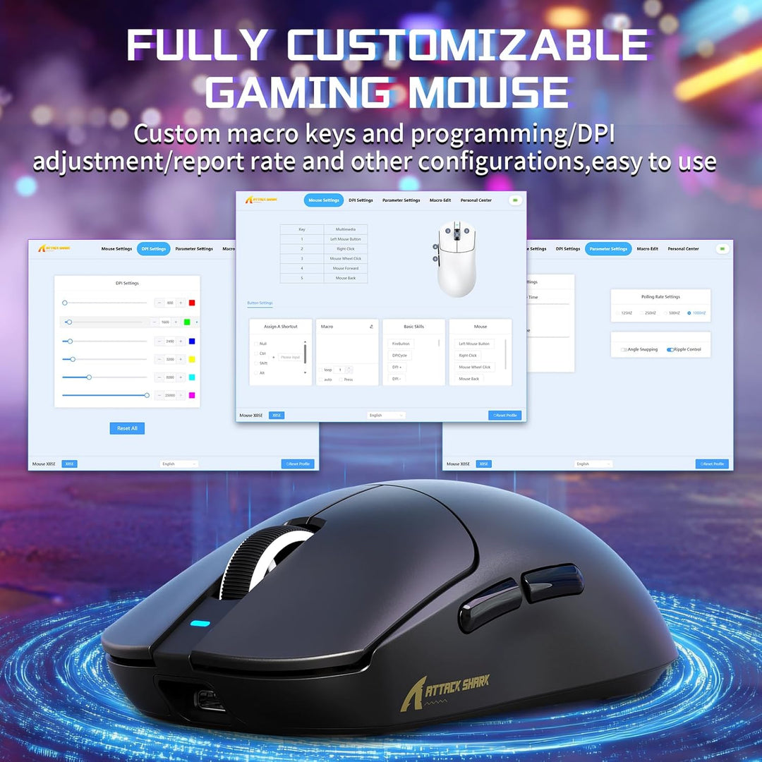 MAMBASNAKE X Attack Shark X8SE 55g ultraleichte kabellose Gaming Maus–bis zu 25000 DPI,PAW3311-Senso