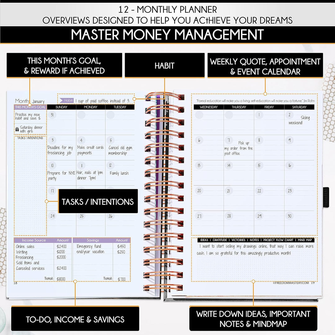 Finanzplaner &amp; Monatsplaner &amp; Monatsplaner &amp; Monatlicher Rechnungsorganisator – 12 Monate Reise zur