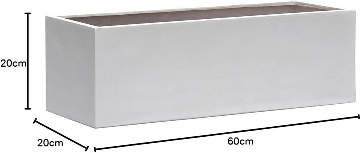 ESCHBACH® Pflanzkübel Box 60 Weiss Rechteckig * 60 x 20 x 20 cm * 10 Jahre Garantie 60x20x20, 60x20x