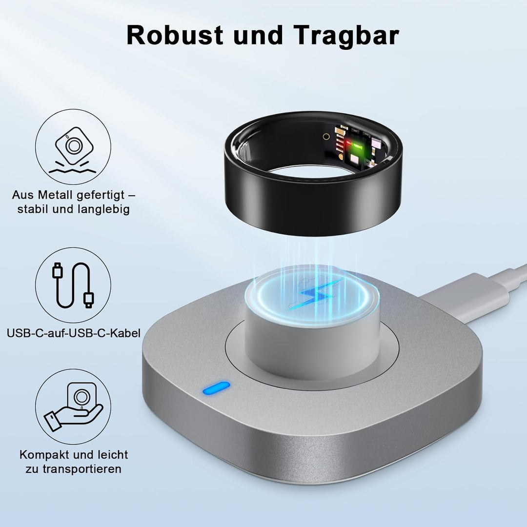 ZOOROO Ladegerät kompatibel mit Ultrahuman Ring Air, Schnelllade-Dock mit USB C Kabel Tragbares Ersa