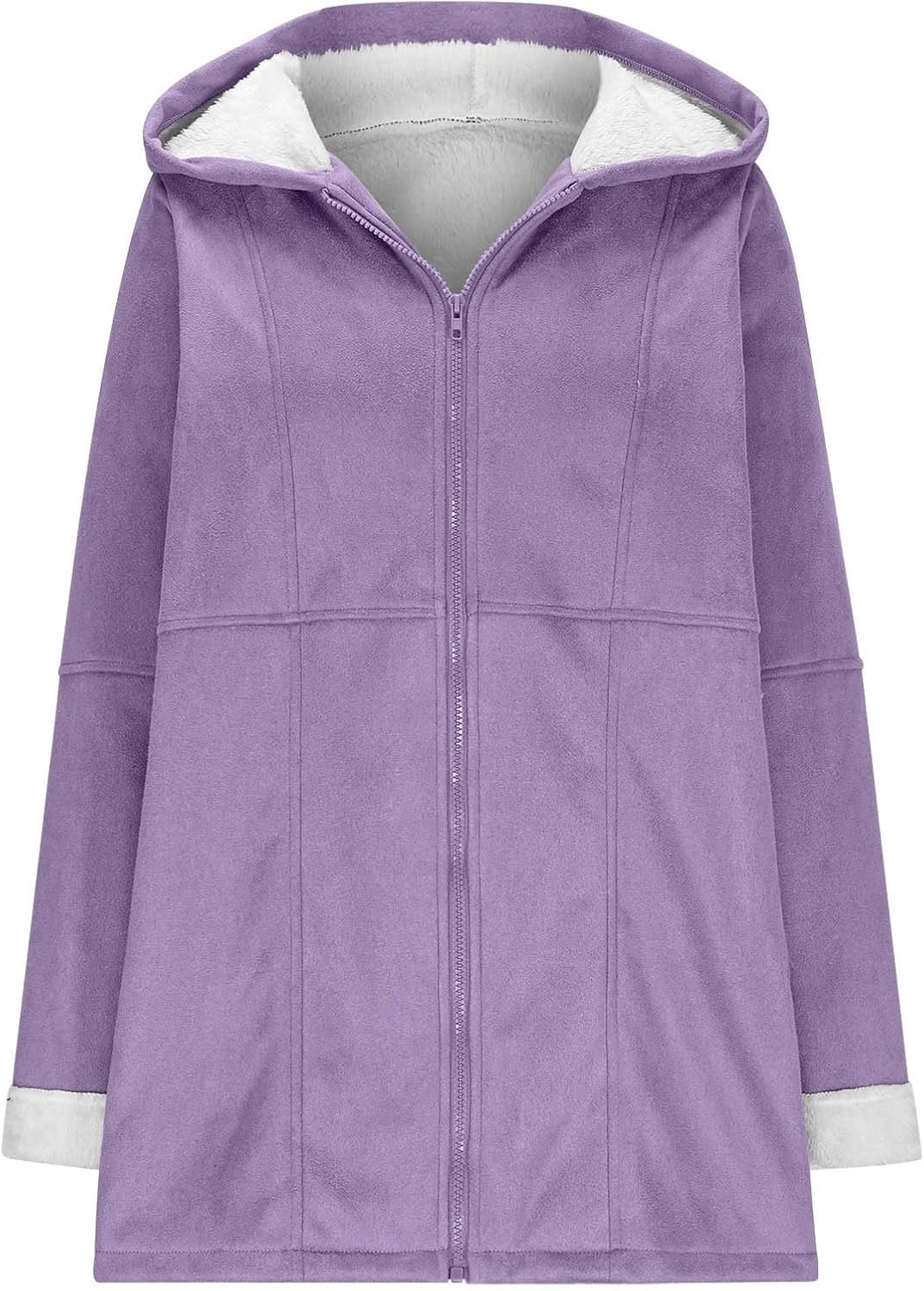 Ansenesna Winterjacke Damen Lang Warm Gefüttert Wintermantel Elegant Mit Kapuze Wildleder Jacke Wint