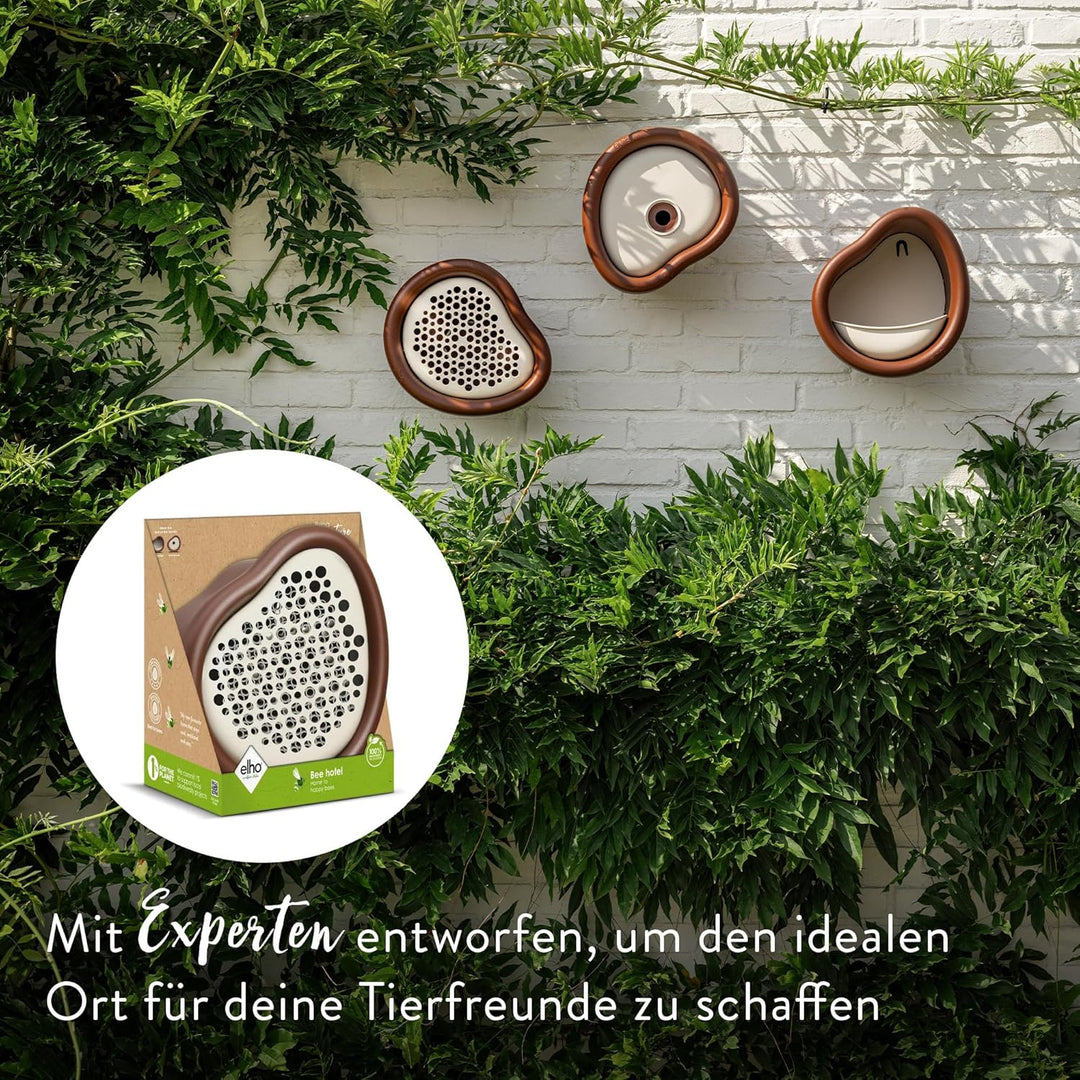 Elho Organic Bee Hotel 25cm - Insektenhotel für Bienen - 100% recyceltes Plastik - L27.4 x B16.8 x H