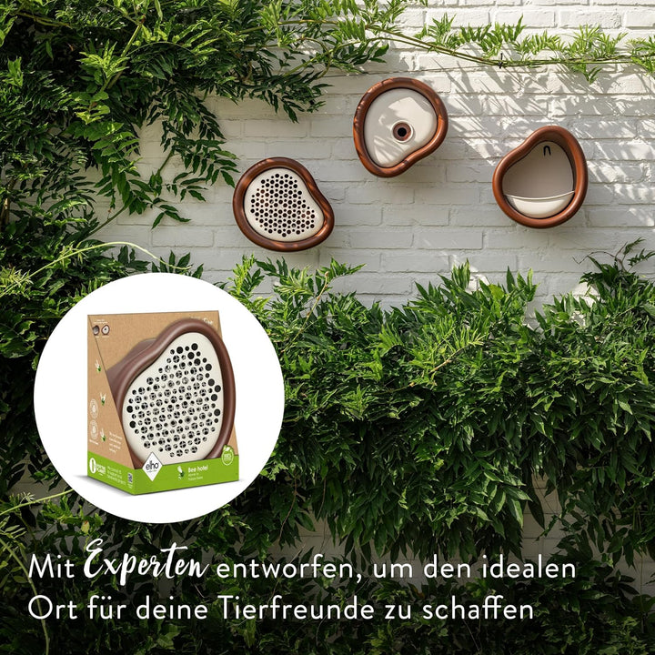 Elho Organic Bee Hotel 25cm - Insektenhotel für Bienen - 100% recyceltes Plastik - L27.4 x B16.8 x H