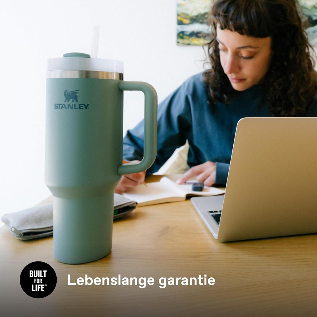 Stanley Quencher H2.0 FlowState Trinkflasche mit Strohhalm 1.2L - Thermobecher Kühlt 11 Stunden - 48