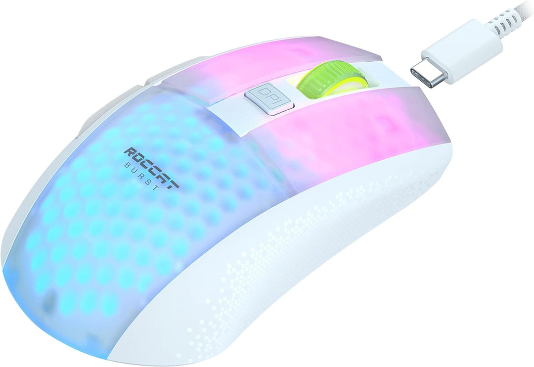 Roccat Burst Pro Air - leichte, symmetrische, kabellose, optische RGB-Gaming-Maus mit Optical Owl-Ey