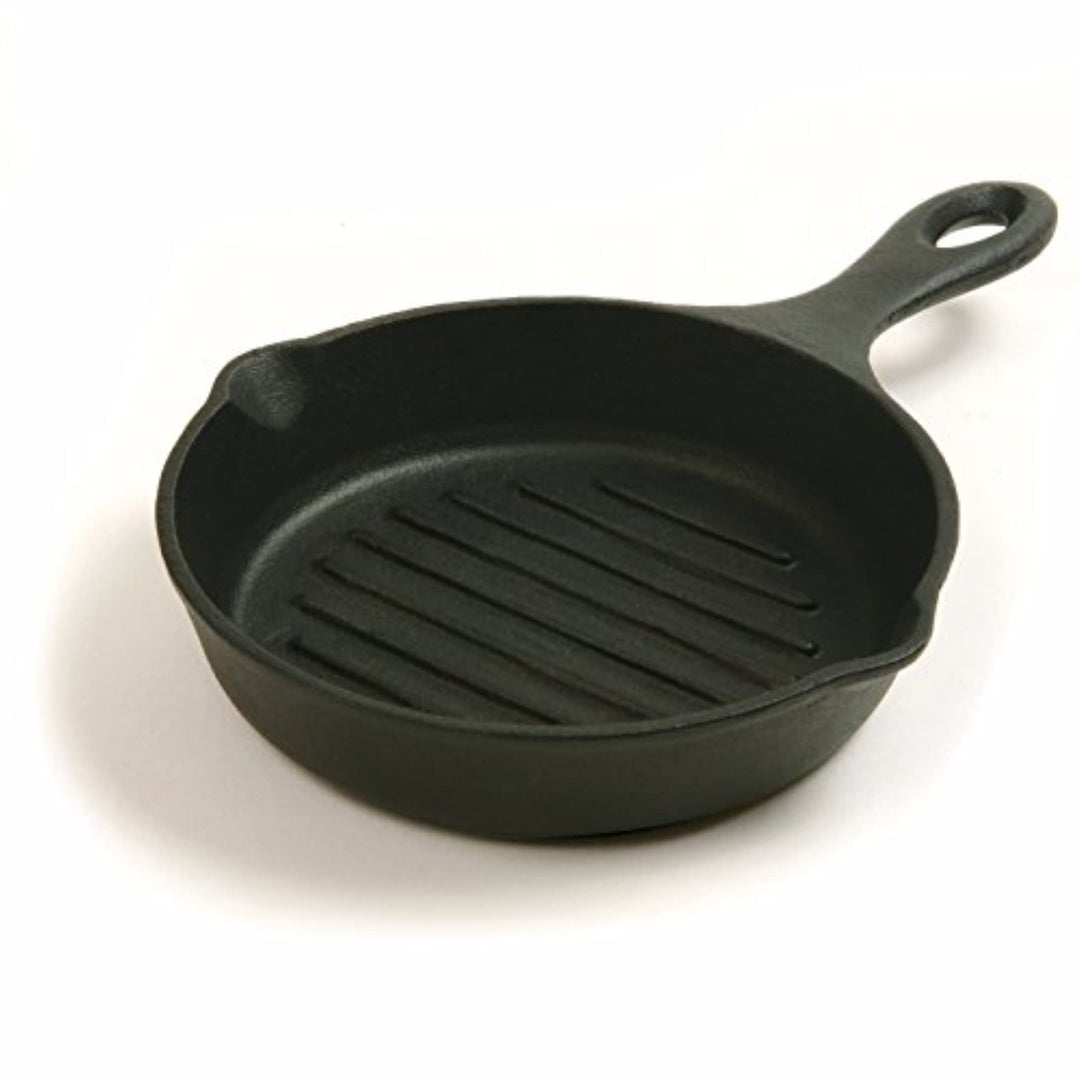 Norpro Grillpfanne aus Gusseisen, vorgefasst, rund, 17,5 cm