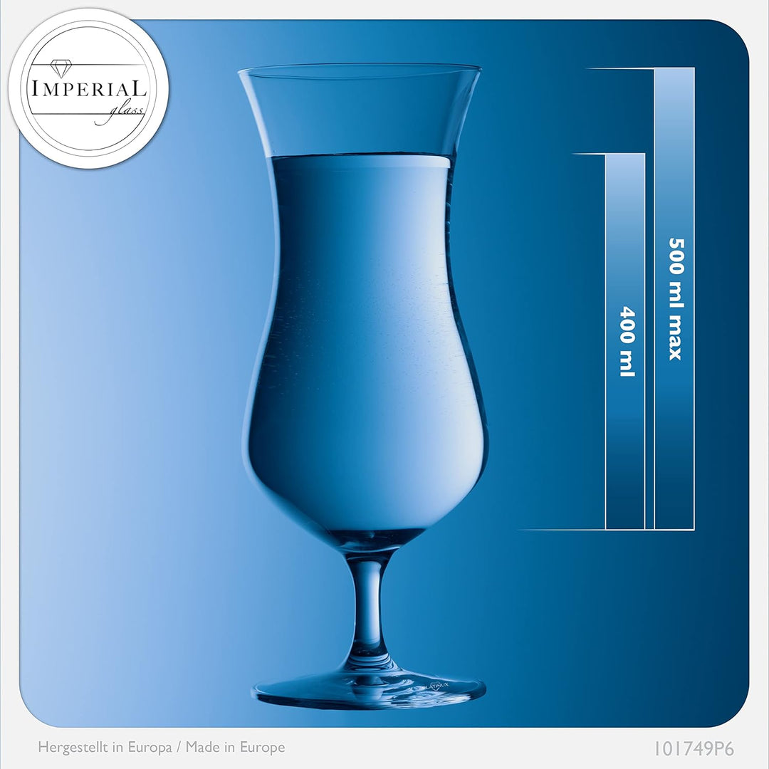 IMPERIAL glass Cocktailgläser 500ml aus Crystalline Glas Set 6 Stück Longdrinkgläser Eiskaffeegläser
