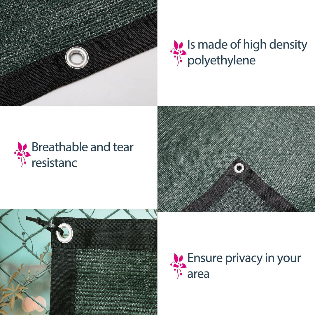 Zaunblende mit Kabelbinder, Sichtschutz für Gartenzaun Balkongeländer und Hof, Staubschutz HDPE Gewe