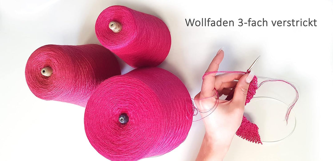 Strickwolle 1 kg 1000g Merinowolle Extrafine 100% Schurwolle Schafwolle Handstrick Wolle zum Stricke