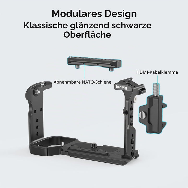SMALLRIG Cage für Sony FX30 FX3 mit HDMI-Kabelklemme, Klassisch Hellschwarze Oberfläche, Inklusive K