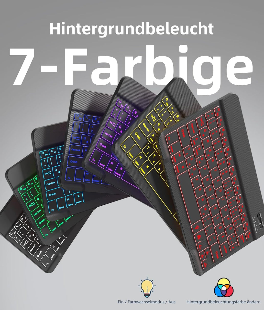 Vobafe Hülle mit Tastatur für Samsung Galaxy Tab A11+ Plus 11 Zoll 2025 / Tab A9+ Plus 2023, 7 Farbe