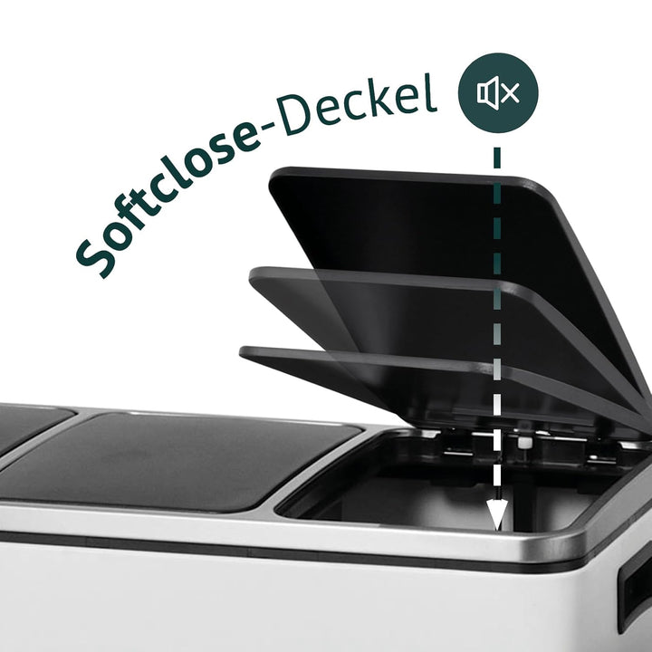 SVITA TM3X18 Treteimer 54 Liter Abfalleimer Mülleimer Design Mülltrennung Papierkorb Küchen-Ordnung