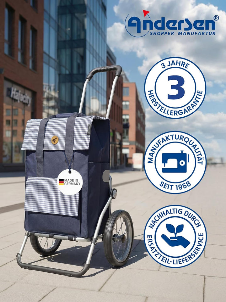 Sondermodell Andersen Einkaufstrolley Royal mit Metallspeichenrad 25 cm und 49 Liter Einkaufstasche