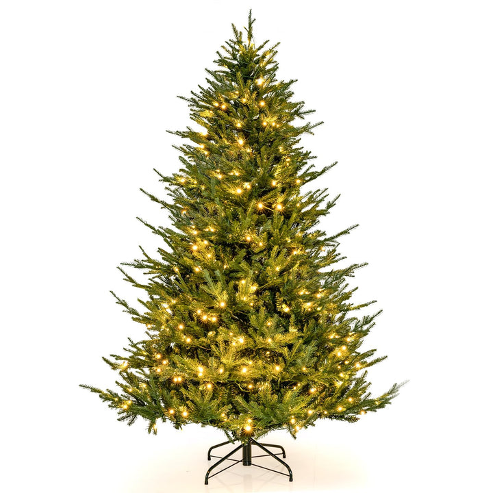 COSTWAY 180 cm Künstlicher Weihnachtsbaum beleuchtet, aufklappbarer Christbaum mit 8 Lichtmodi, 280