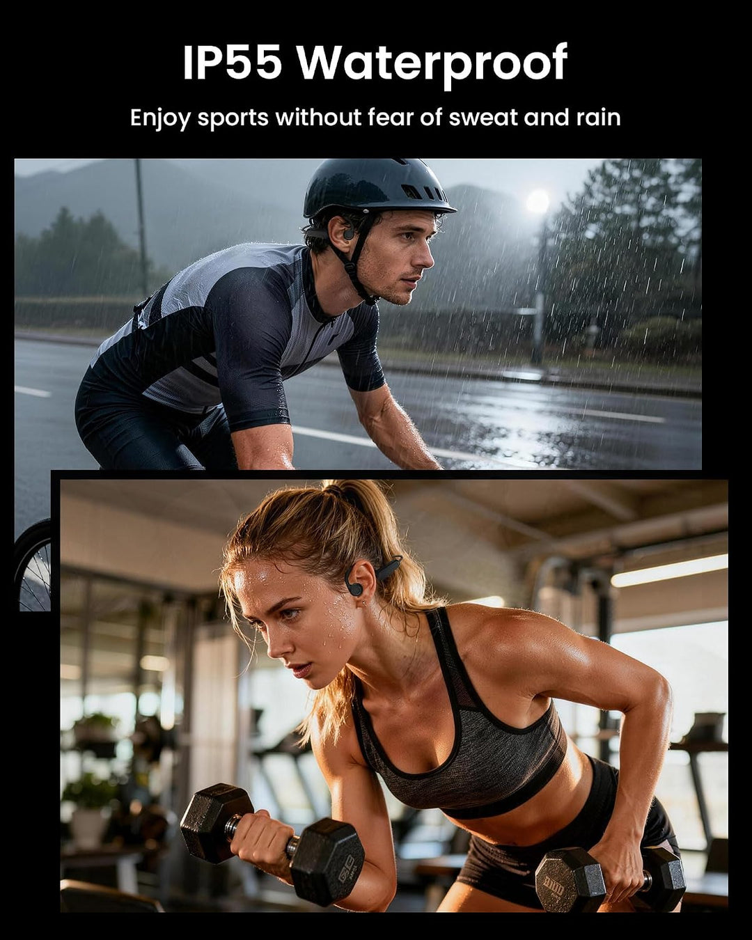 LAMA Knochenschall Kopfhörer Knochenleitungskopfhörer, kabelloser Bluetooth 6.0 Sportkopfhörer IP55