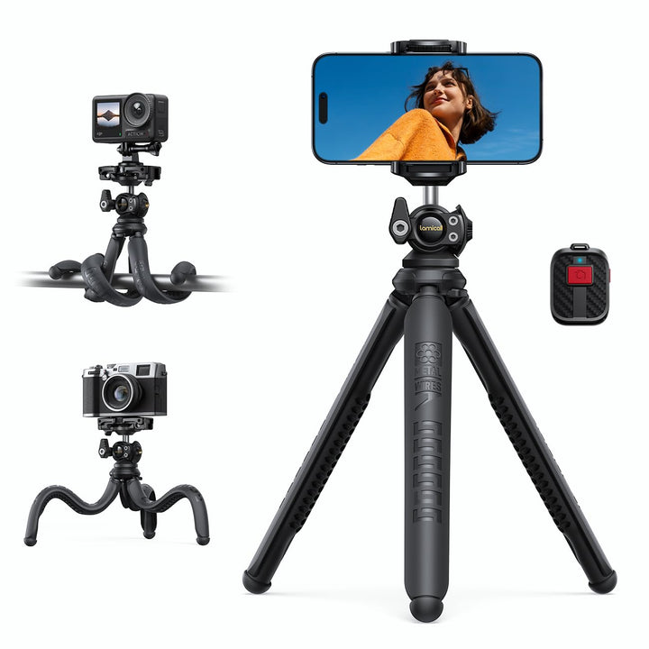 Lamicall Handy Stativ, Mini Stativ Halter - 2024 Handy Halterung Stativ für Smartphone & Kamera, Fle