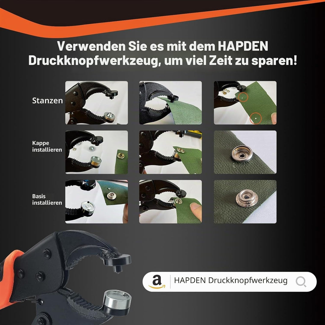 120 Stück Druckknöpfe, Snap Fasteners Kit 15mm Edelstahl Snaps Marine Grade Boot Segeltuch Snaps, 15