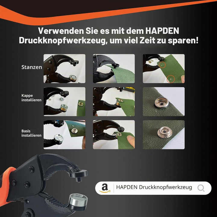 120 Stück Druckknöpfe, Snap Fasteners Kit 15mm Edelstahl Snaps Marine Grade Boot Segeltuch Snaps, 15