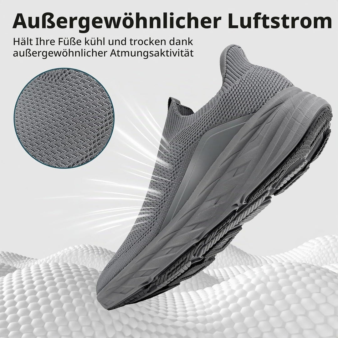 Sosenfer Herren Slip On Sneaker Ohne Schnürsenkel Mesh Atmungsaktiv 1646 Dunkelgrau 46 EU, 1646 Dunk