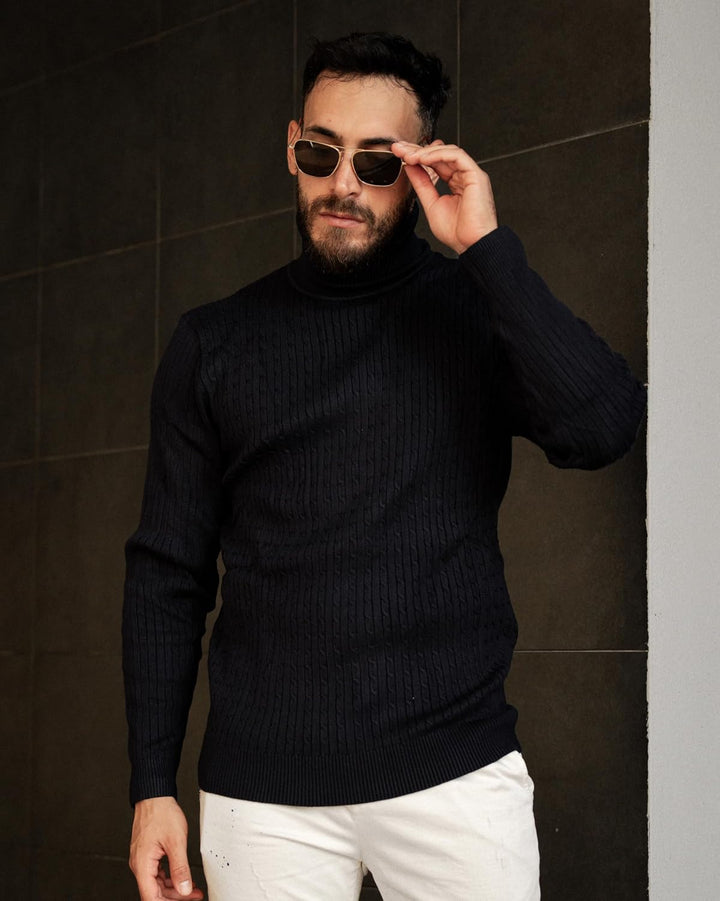 COOFANDY Herren Rollkragenpullover Feinstrick Pullover Langarm Winter Pullover Slim fit Warm Rollkra