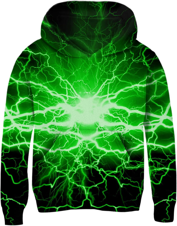 AIDEAONE Jungen Mädchen 3D Hoodie Kapuzenpullover Sweatshirt Mit Kapuze, Schwarz C23 5-6 Jahre