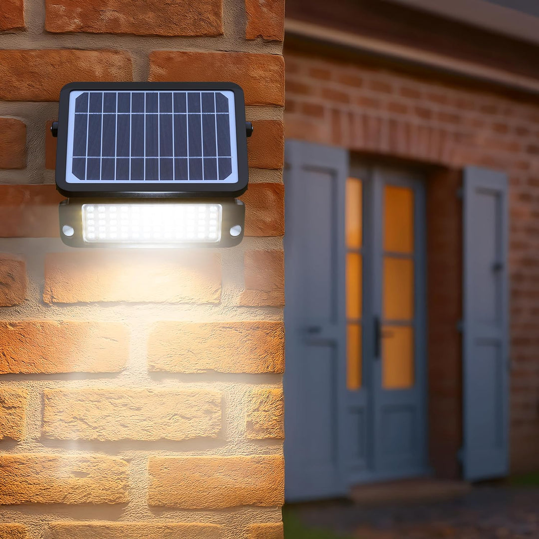 Luceco Solar Flutlicht 10W, Aussenstrahler mit Bewegungsmelder - Strahler IP65 Wasserfest, 1080 Lume