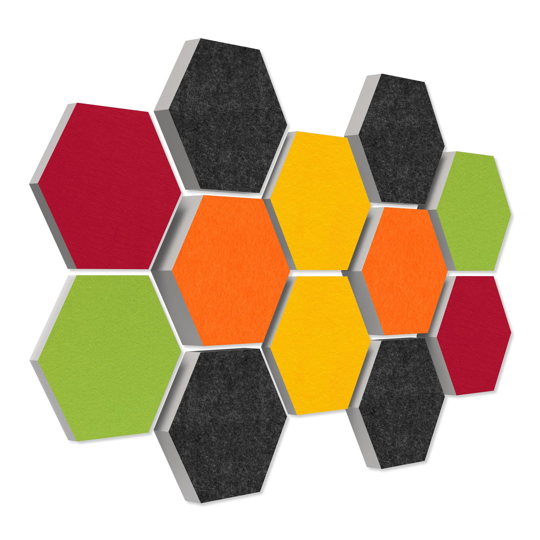 platino24 Schallabsorber COLORE aus Basotec G+ I Akustikpaneele mit Akustikfilz I 3D Wand-Paneele mi
