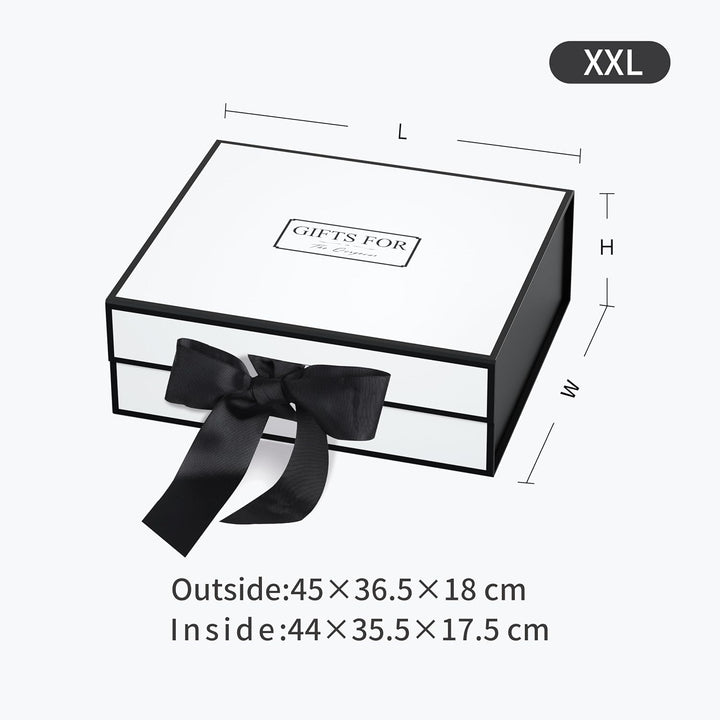 JiaWei Geschenkbox (Stil-1) 45 x 37 x 18 cm XXL, Geschenkkarton mit Magnetisch Deckel und Schleife,