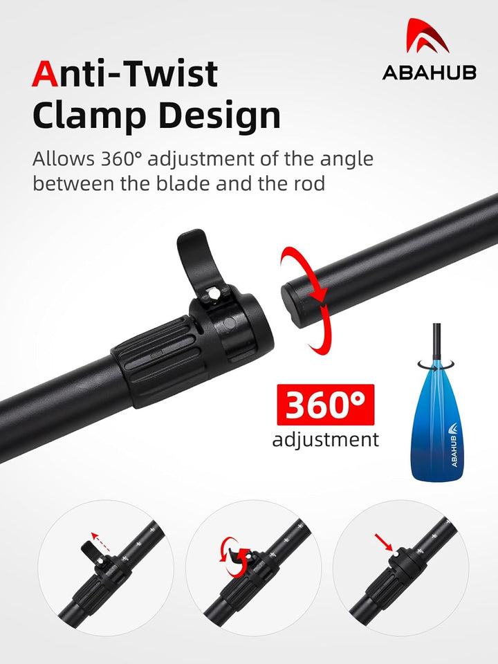 Abahub 2 in 1 Sup Kajak Paddel Aluminium Einstellbares Stand Up Paddle für Paddleboard, Aluminiumleg